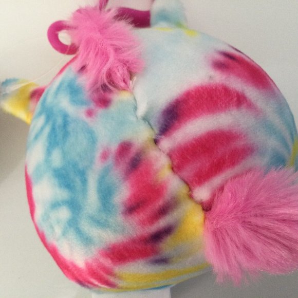 Squishmallows Clip 3.5" Atlas Unicorn Rainbow Tie Dye NWT - Picture 5 of 7